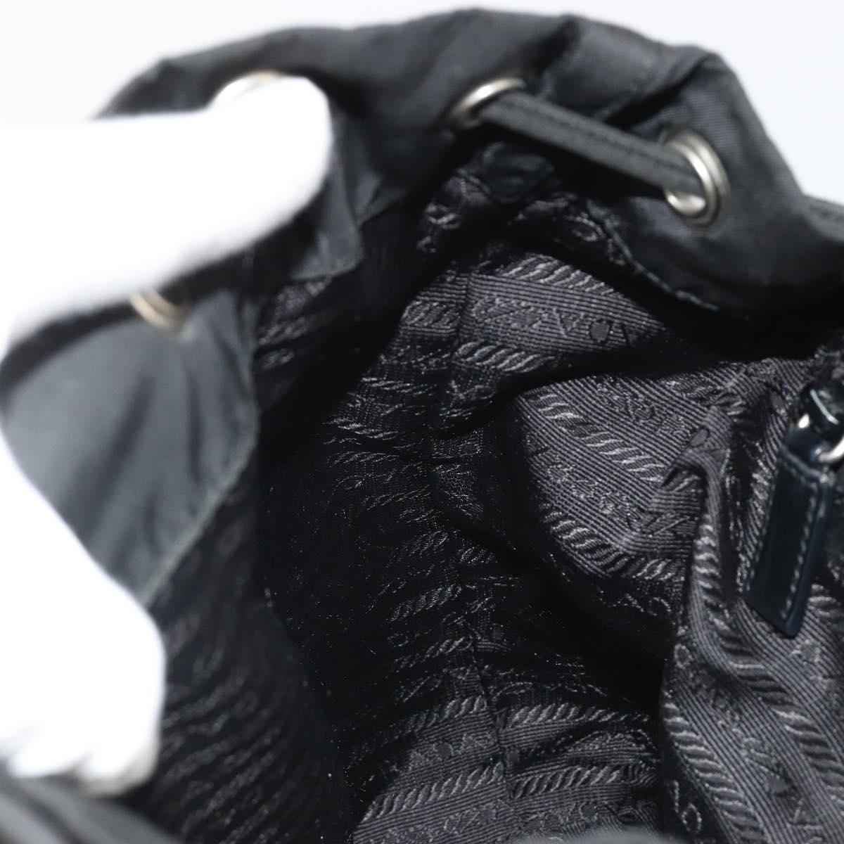 PRADA Backpack Nylon Black Silver Auth 188504