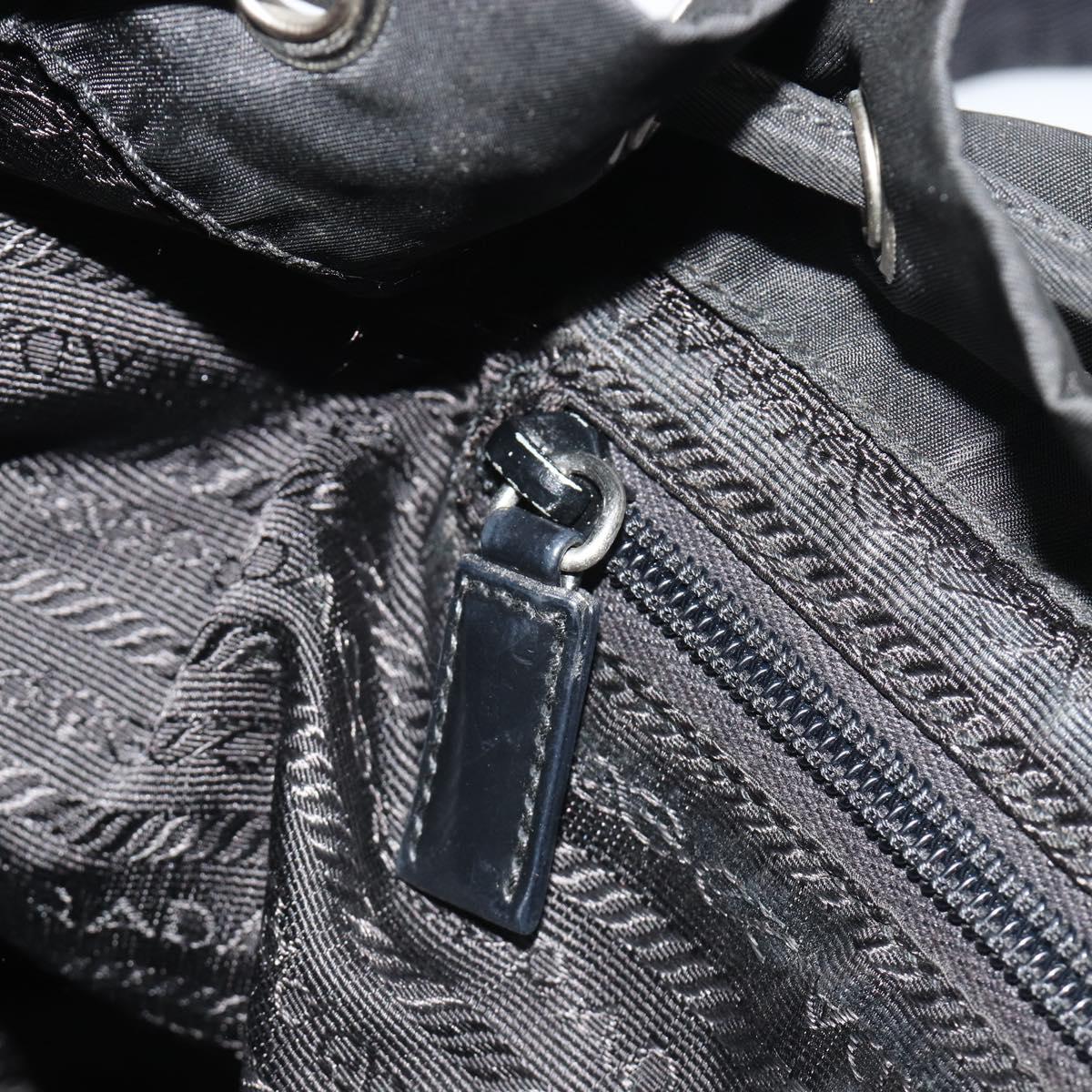 PRADA Backpack Nylon Black Silver Auth 188504