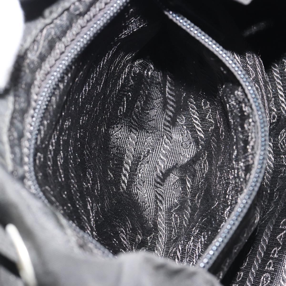 PRADA Backpack Nylon Black Silver Auth 188504