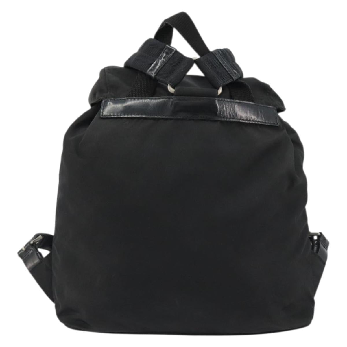 PRADA Backpack Nylon Black Silver Auth 188504