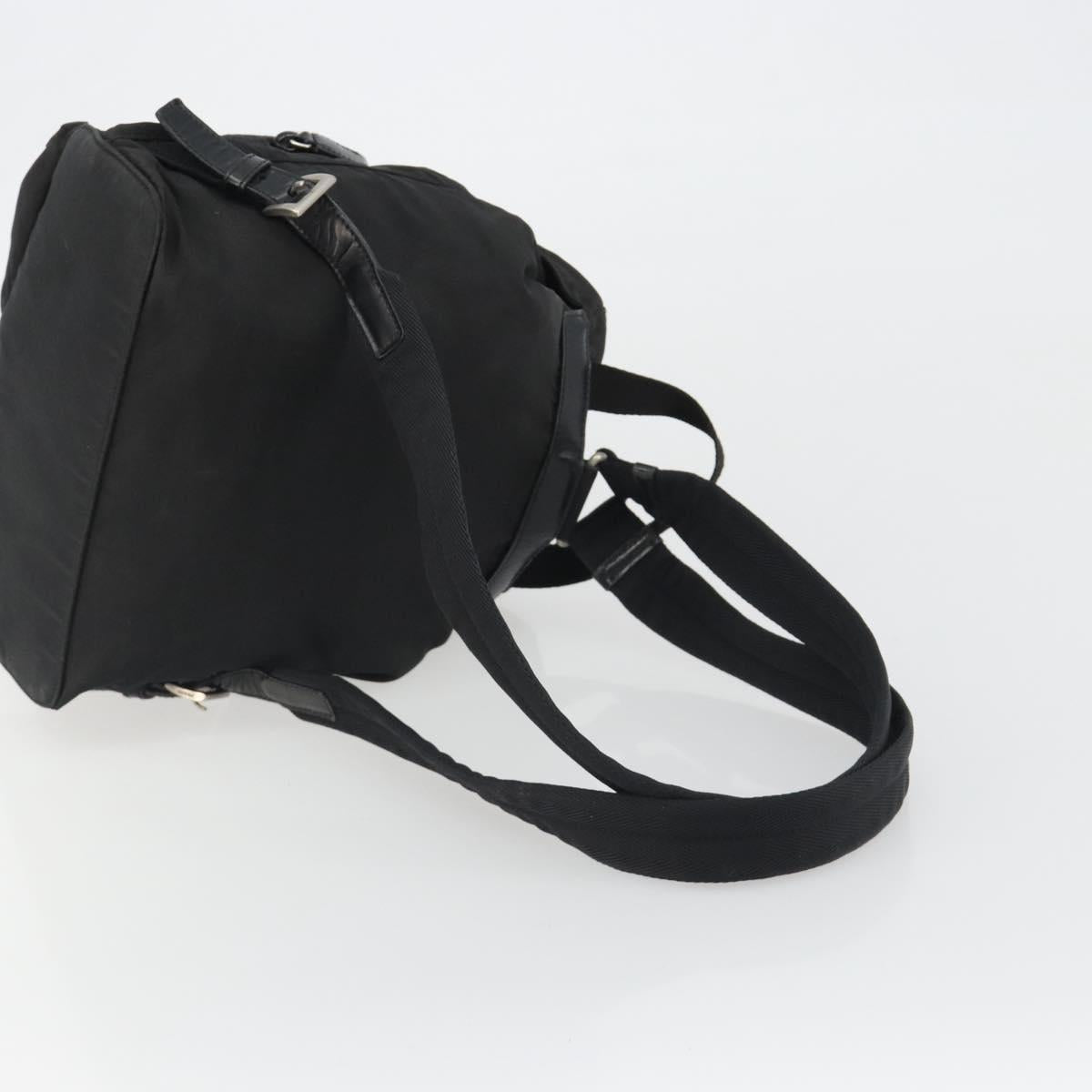 PRADA Backpack Nylon Black Silver Auth 188504