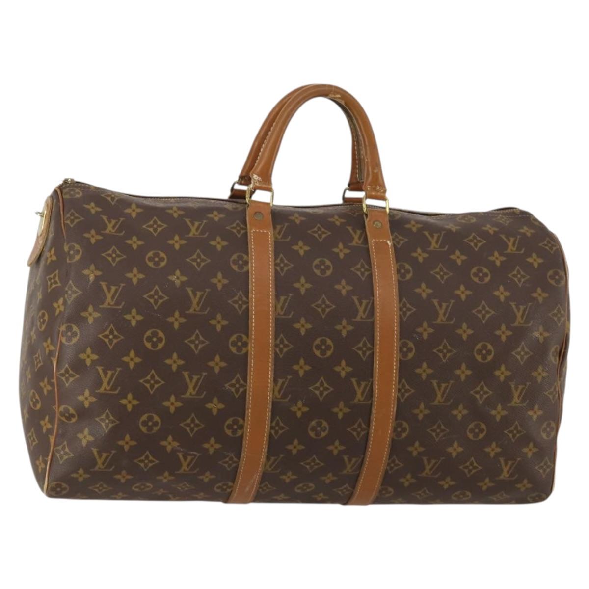 LOUIS VUITTON Monogram Keepall 50 Boston Bag M41426 LV Auth 188505