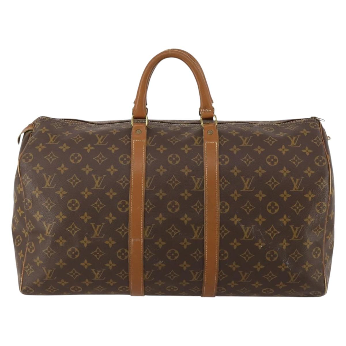 LOUIS VUITTON Monogram Keepall 50 Boston Bag M41426 LV Auth 188505