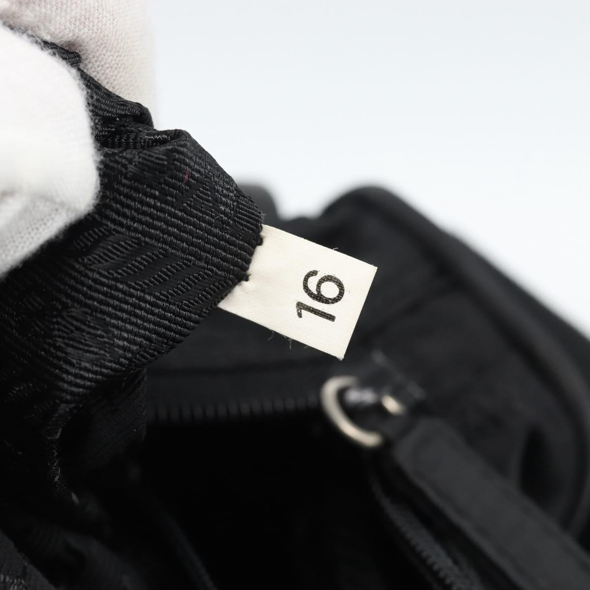 PRADA Shoulder Bag Nylon Black Silver Auth 188514
