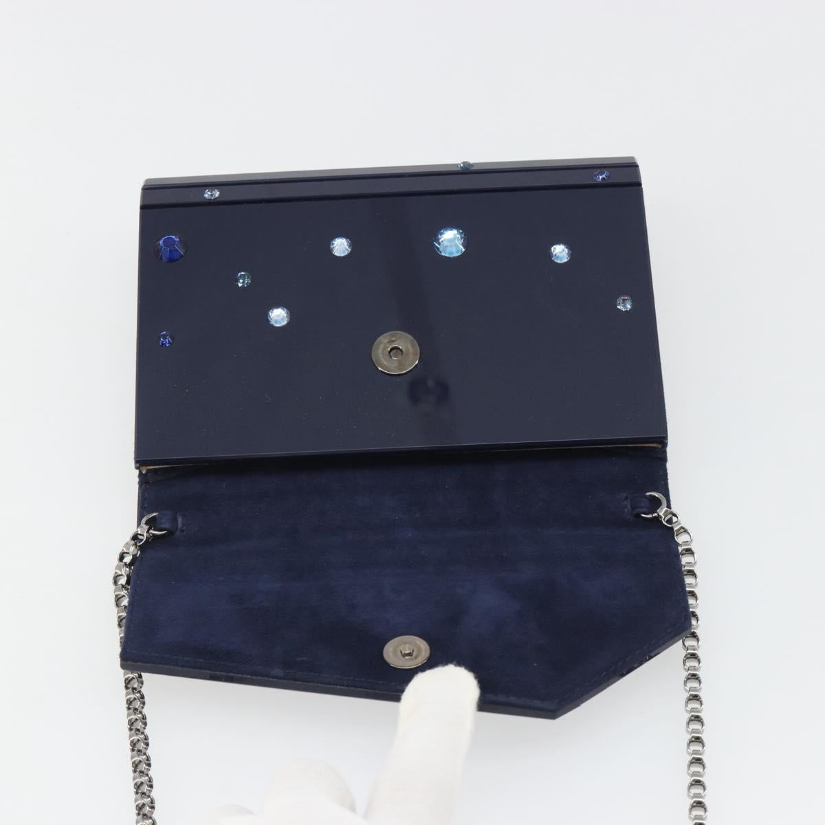 Jimmy Choo Chain Shoulder Bag plastic Navy Auth 188525
