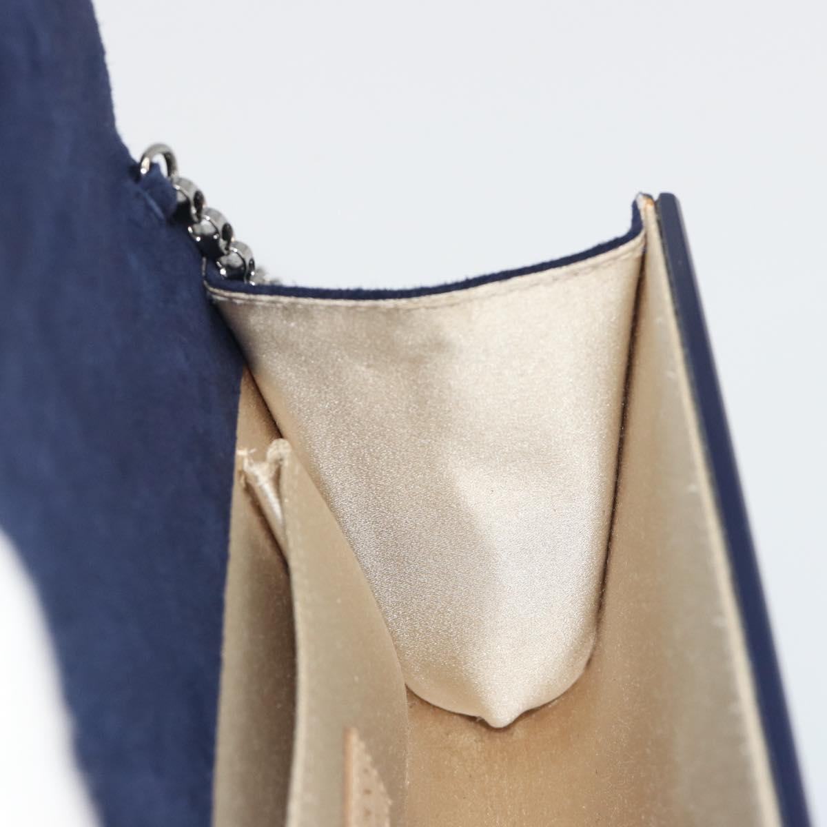 Jimmy Choo Chain Shoulder Bag plastic Navy Auth 188525