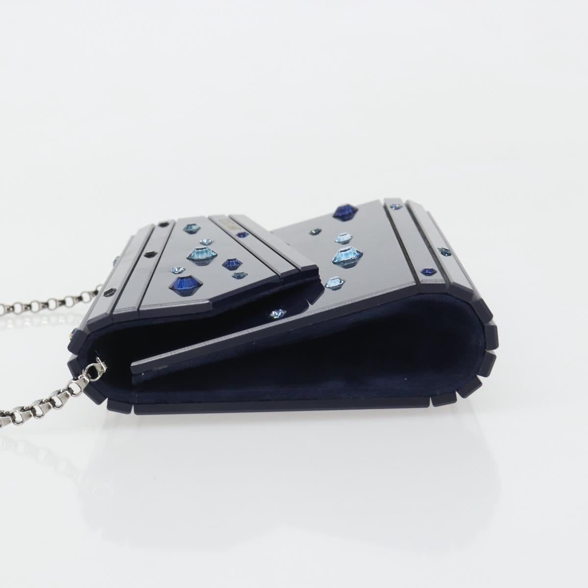 Jimmy Choo Chain Shoulder Bag plastic Navy Auth 188525