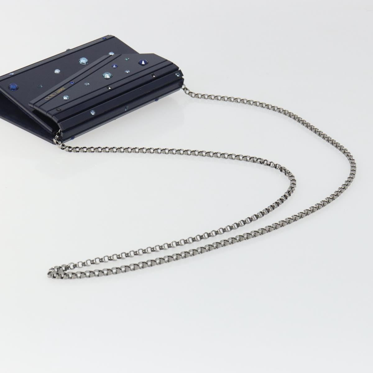 Jimmy Choo Chain Shoulder Bag plastic Navy Auth 188525