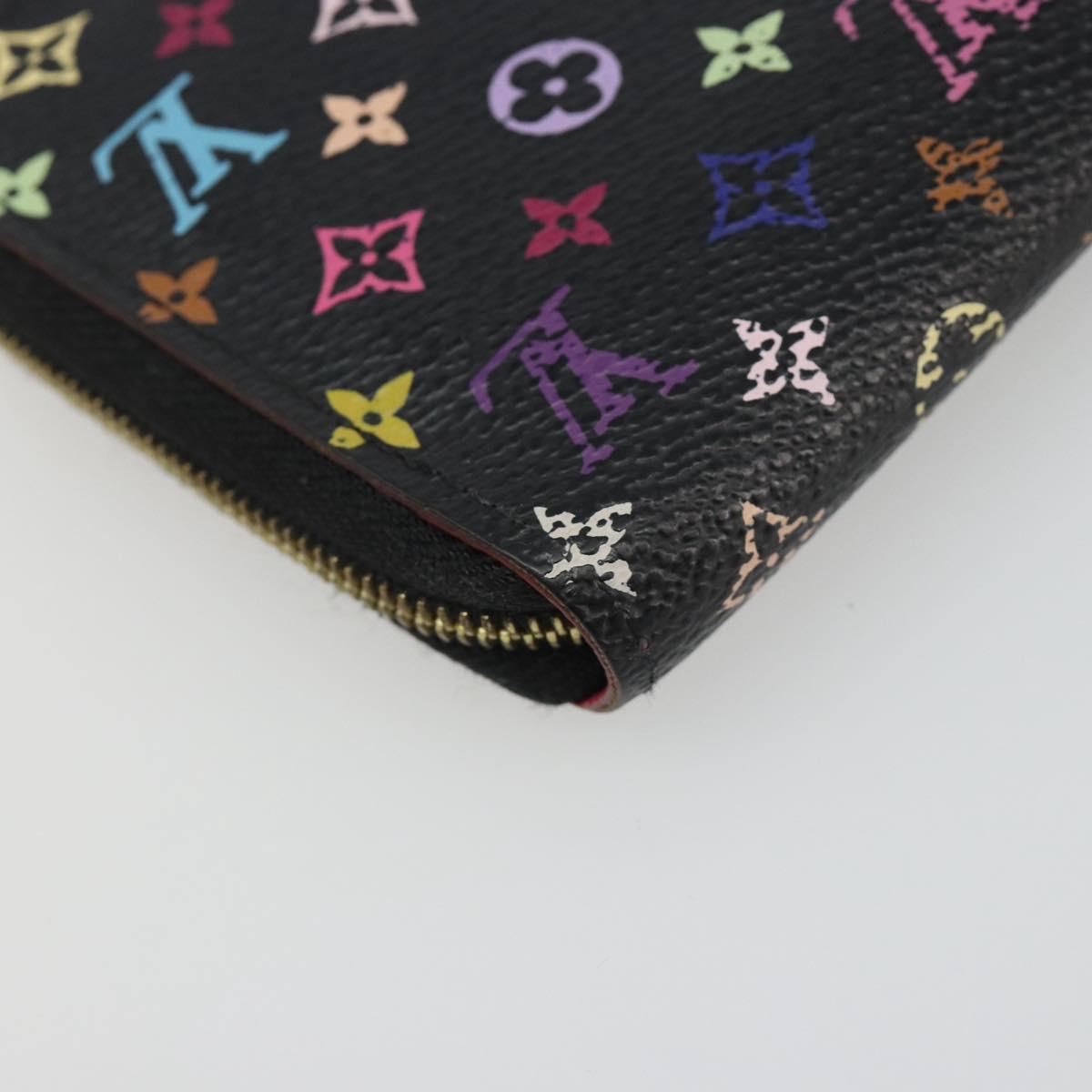 LOUIS VUITTON Multicolor Zippy Coin Purse Black M93740 LV Auth 188528A