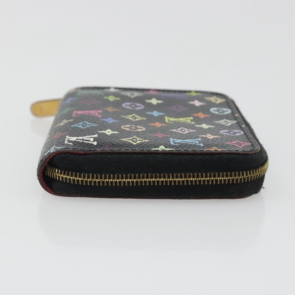 LOUIS VUITTON Multicolor Zippy Coin Purse Black M93740 LV Auth 188528A