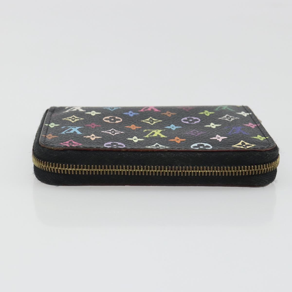 LOUIS VUITTON Multicolor Zippy Coin Purse Black M93740 LV Auth 188528A