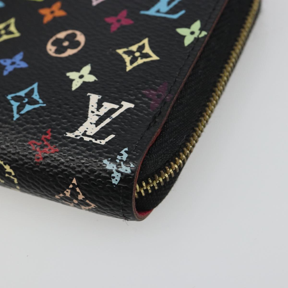 LOUIS VUITTON Multicolor Zippy Coin Purse Black M93740 LV Auth 188528A