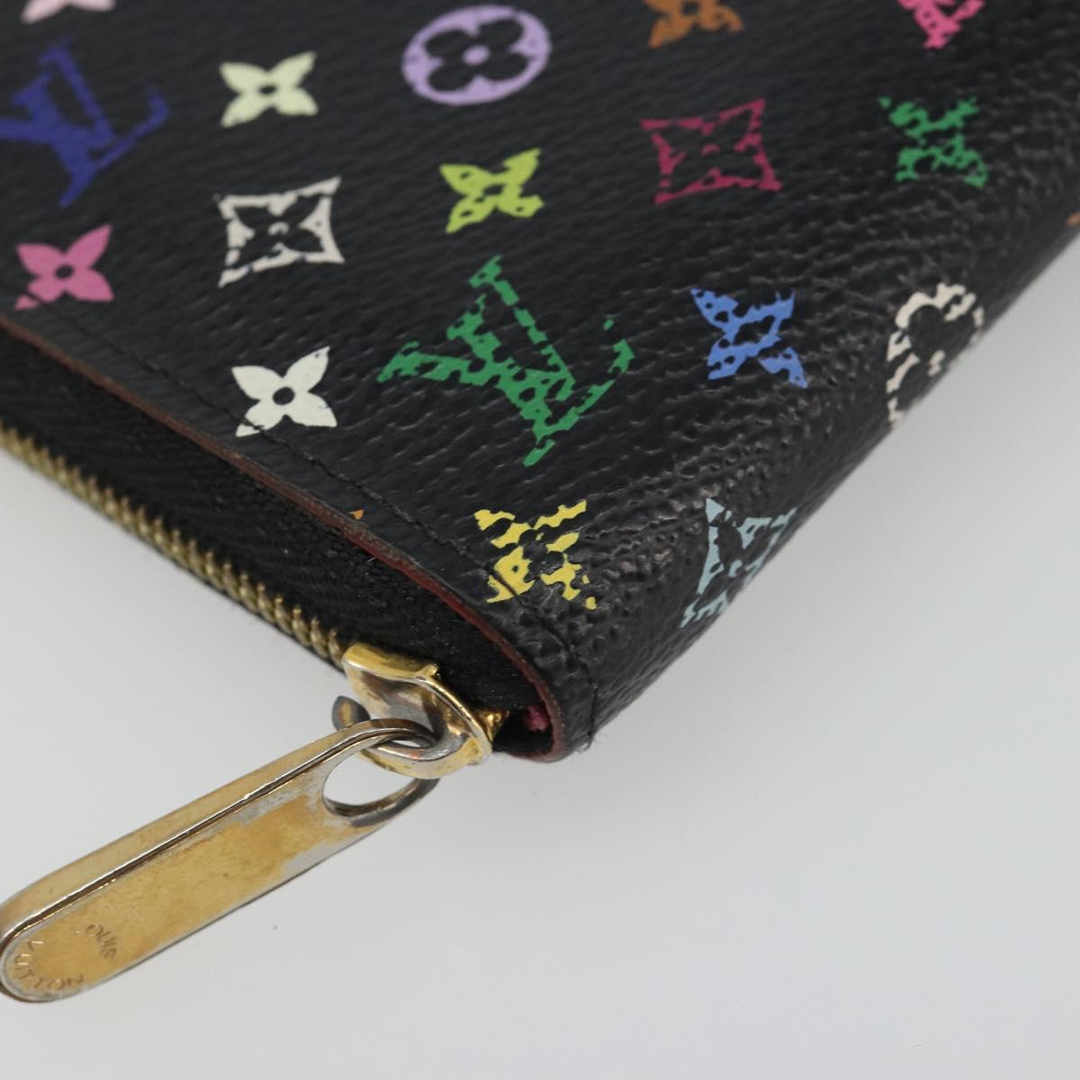 LOUIS VUITTON Multicolor Zippy Coin Purse Black M93740 LV Auth 188528A