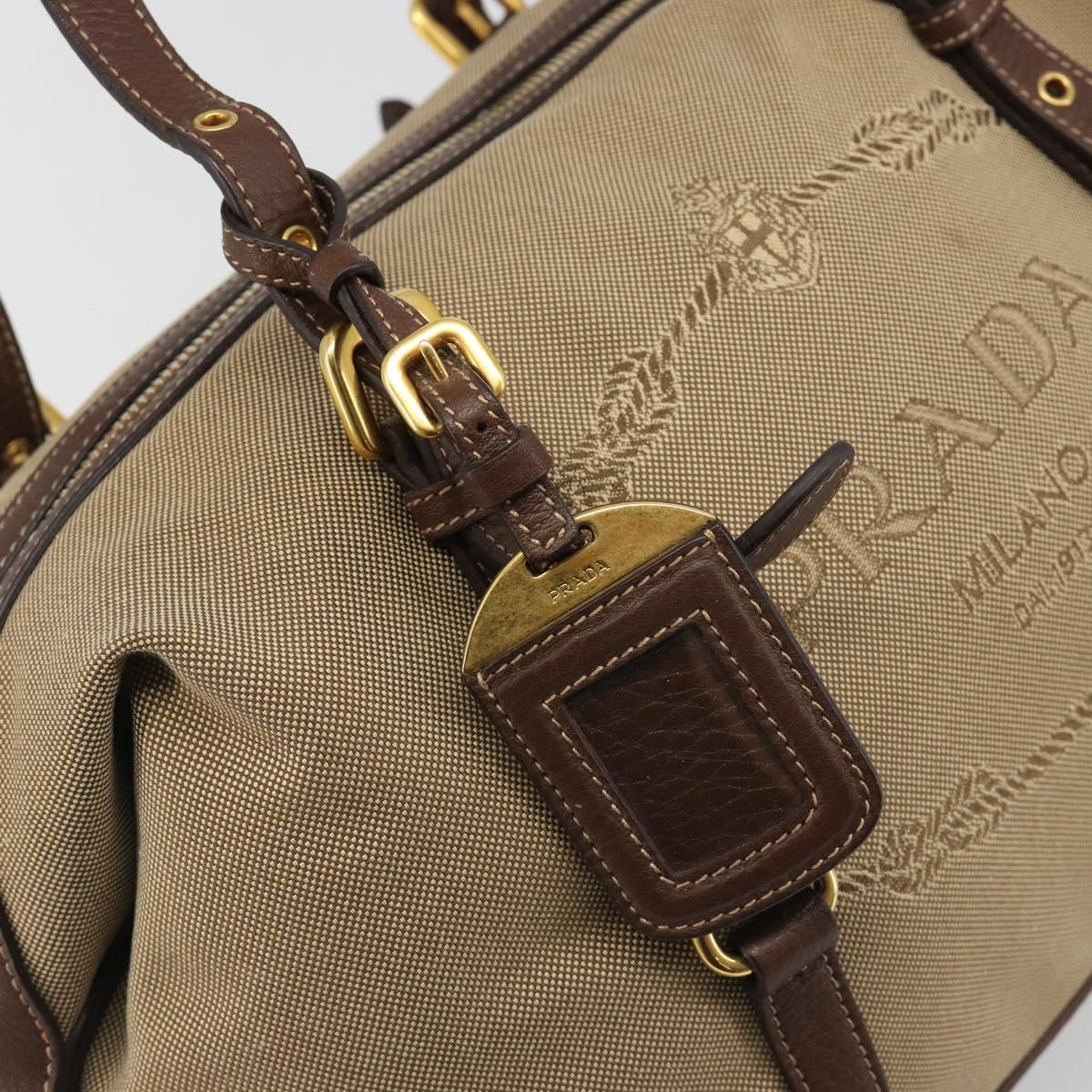 PRADA Shoulder Bag Shoulder Bag Canvas Beige Auth 188534SAV