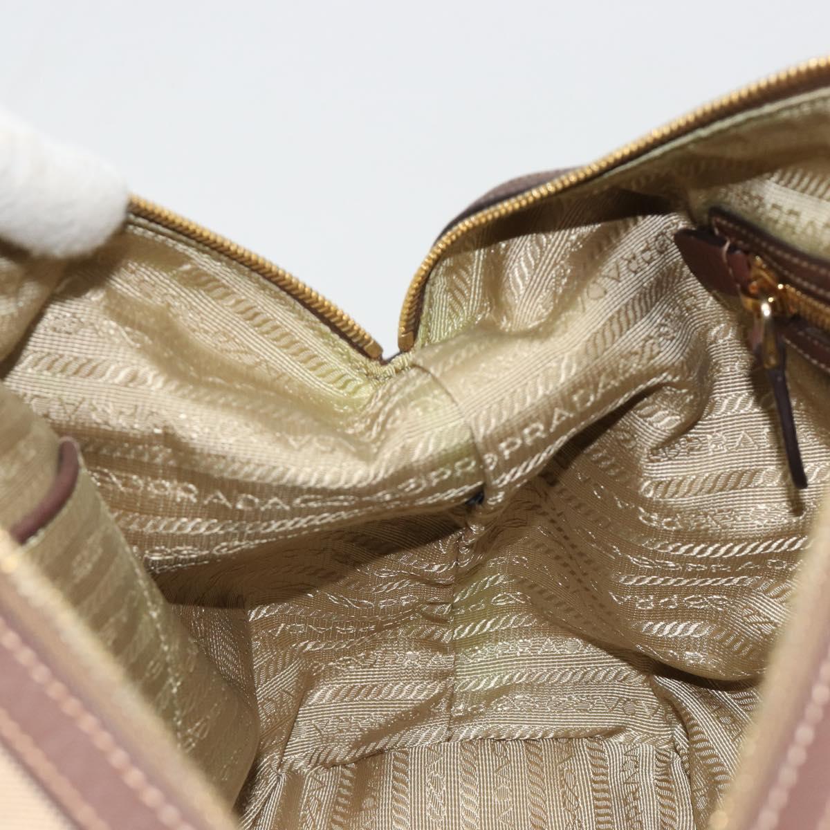 PRADA Shoulder Bag Shoulder Bag Canvas Beige Auth 188534SAV