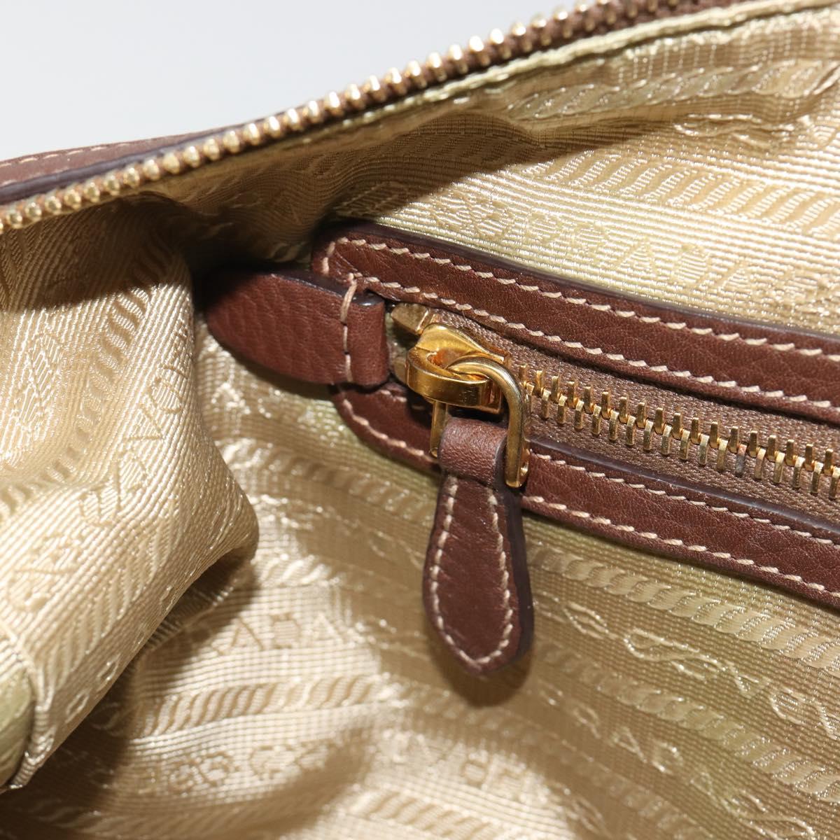 PRADA Shoulder Bag Shoulder Bag Canvas Beige Auth 188534SAV