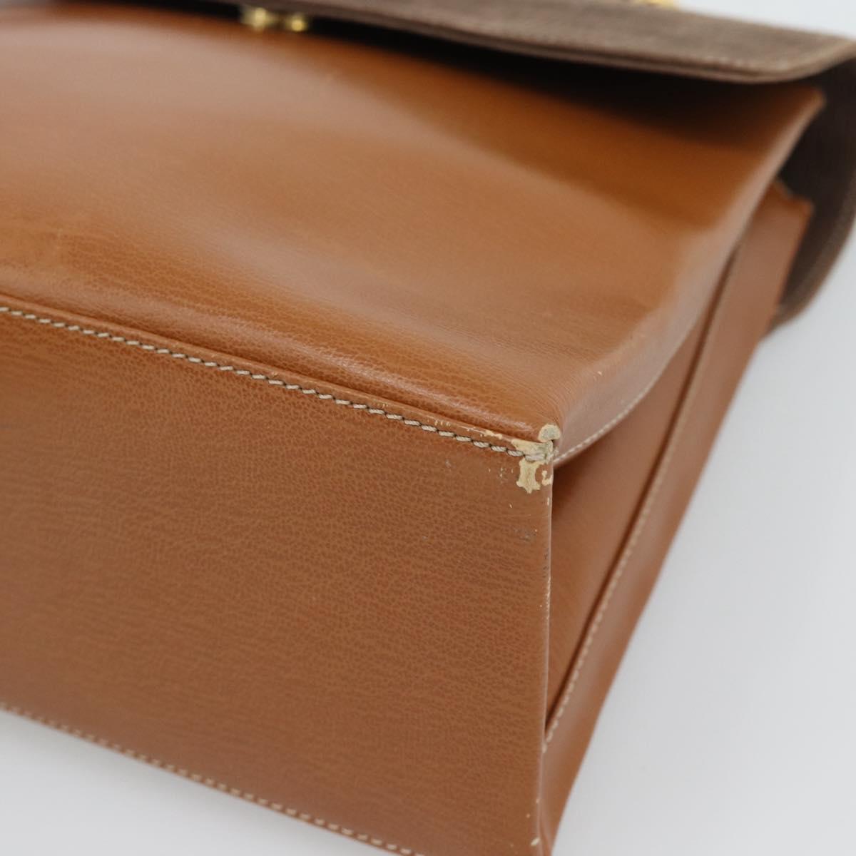 LOEWE Velazquez Hand Bag Leather Brown Gold Auth 188539