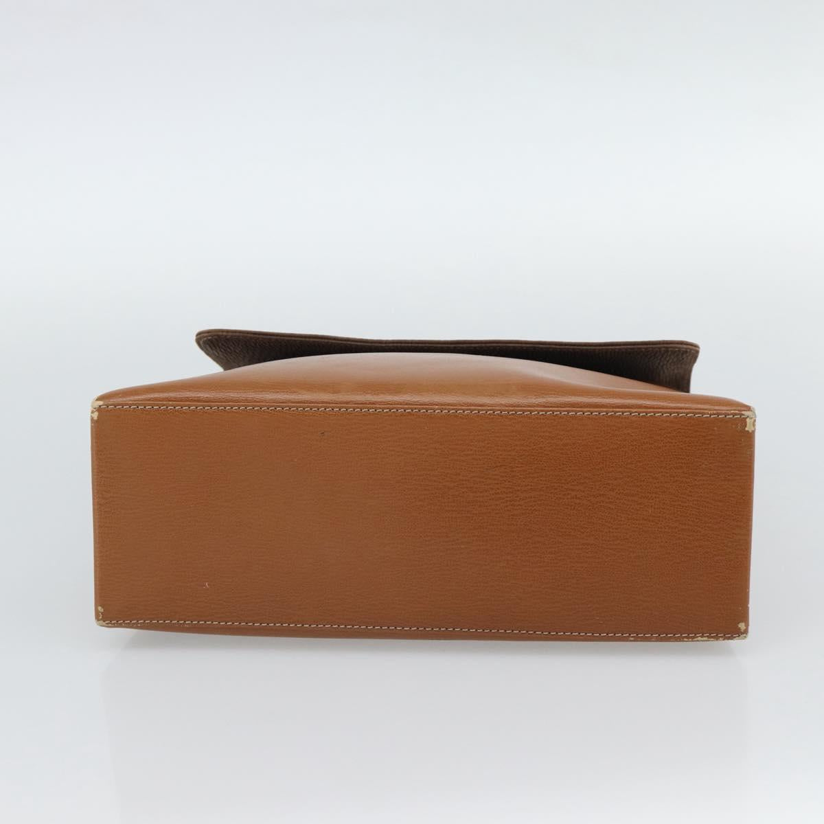 LOEWE Velazquez Hand Bag Leather Brown Gold Auth 188539