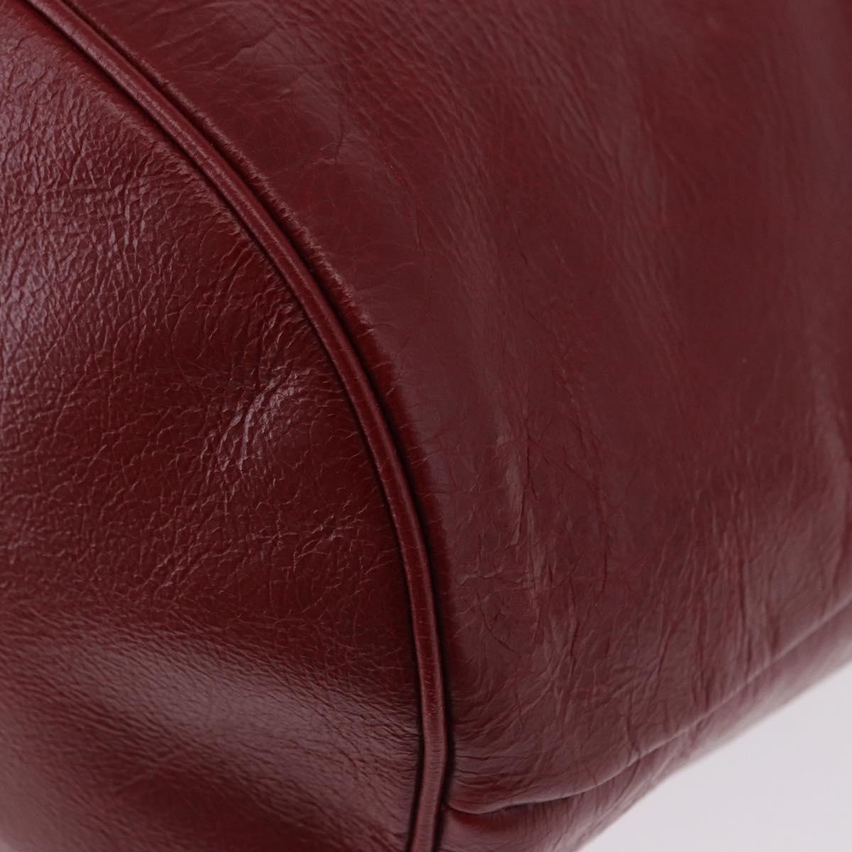GUCCI Shoulder Bag Leather Red Silver 598086 Auth 188541V