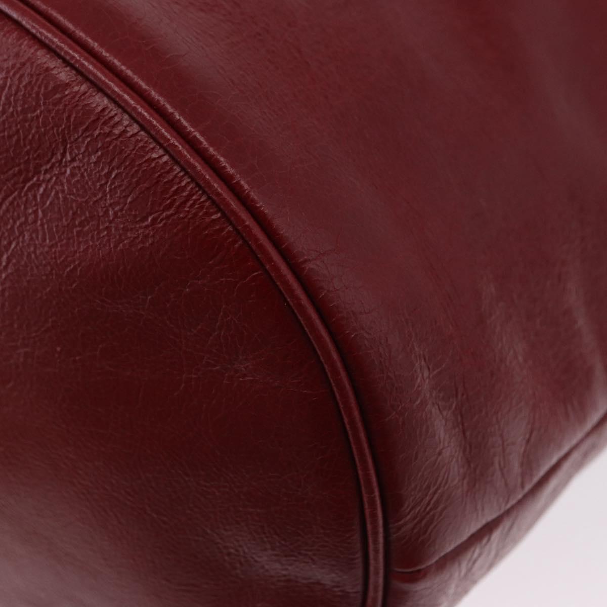 GUCCI Shoulder Bag Leather Red Silver 598086 Auth 188541V
