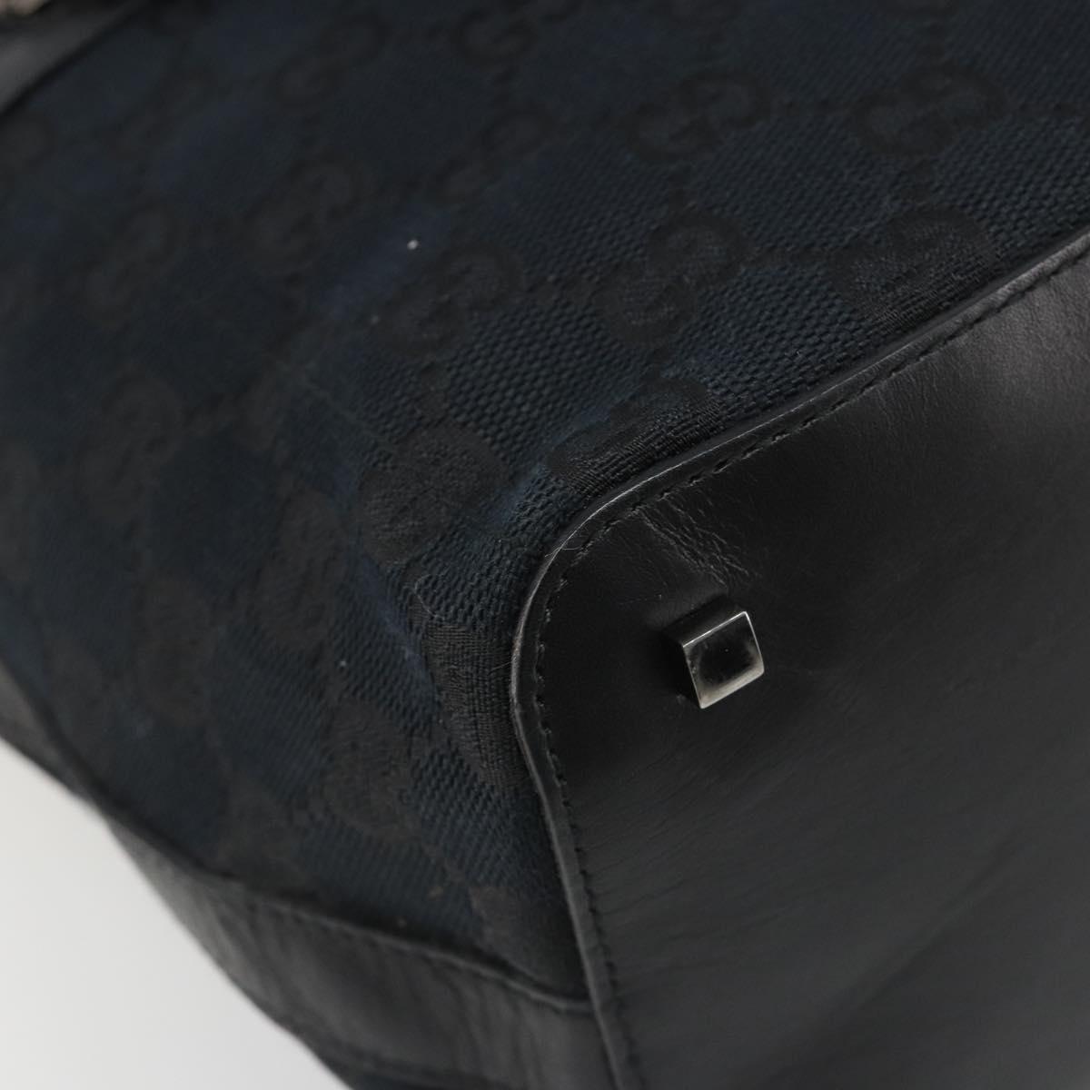 GUCCI GG Canvas Shoulder Bag Black Gold 001 4299 1669 Auth 188543A