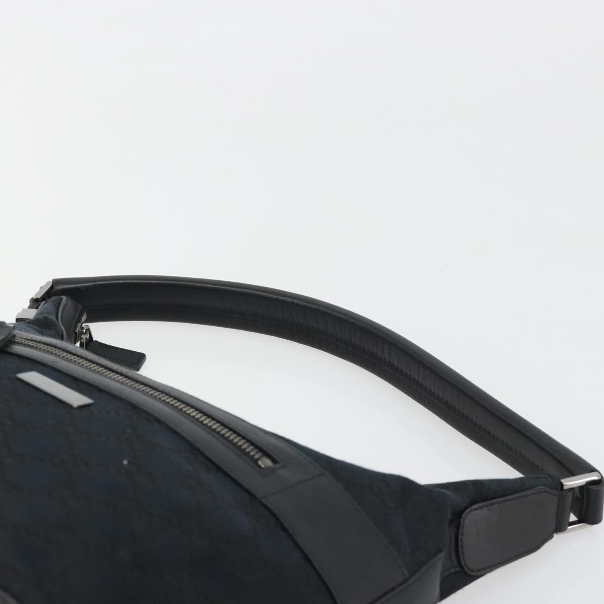 GUCCI GG Canvas Shoulder Bag Black Gold 001 4299 1669 Auth 188543A