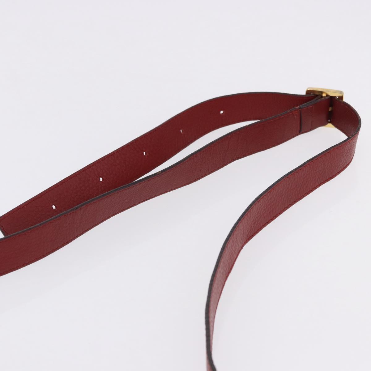 Chloe Marcie Shoulder Bag Leather Red Gold Auth 188545
