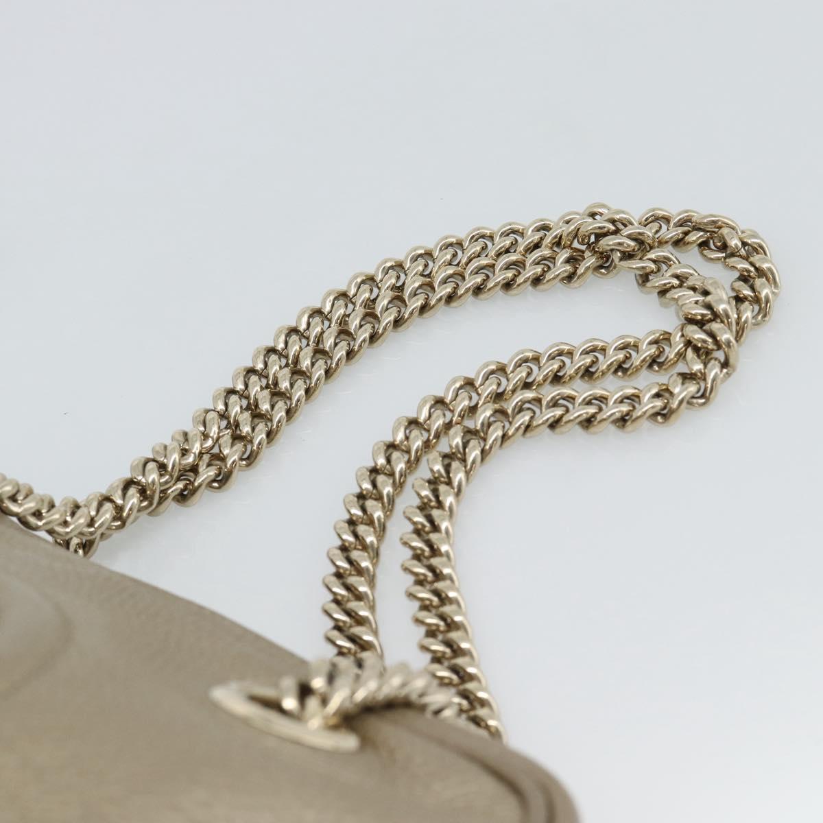 GUCCI Soho Interlocking Shoulder Bag Leather Gold 308983 Auth 188546A