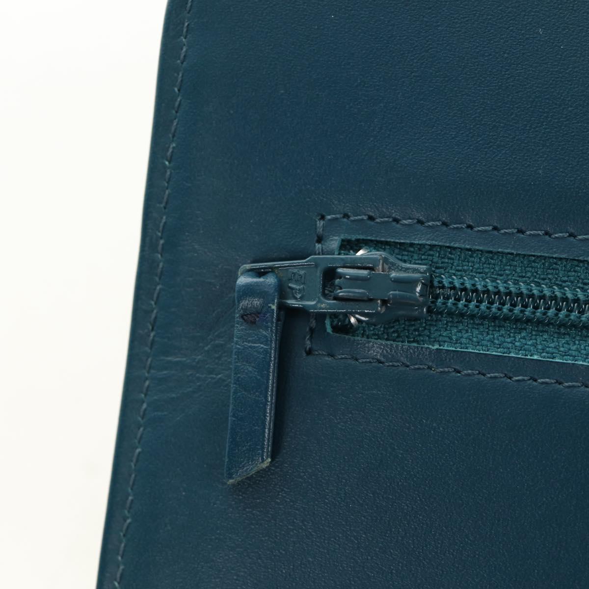 CHANEL Matelasse Chain Wallet Bag Caviar Skin Navy Silver CC Auth 188550SAV