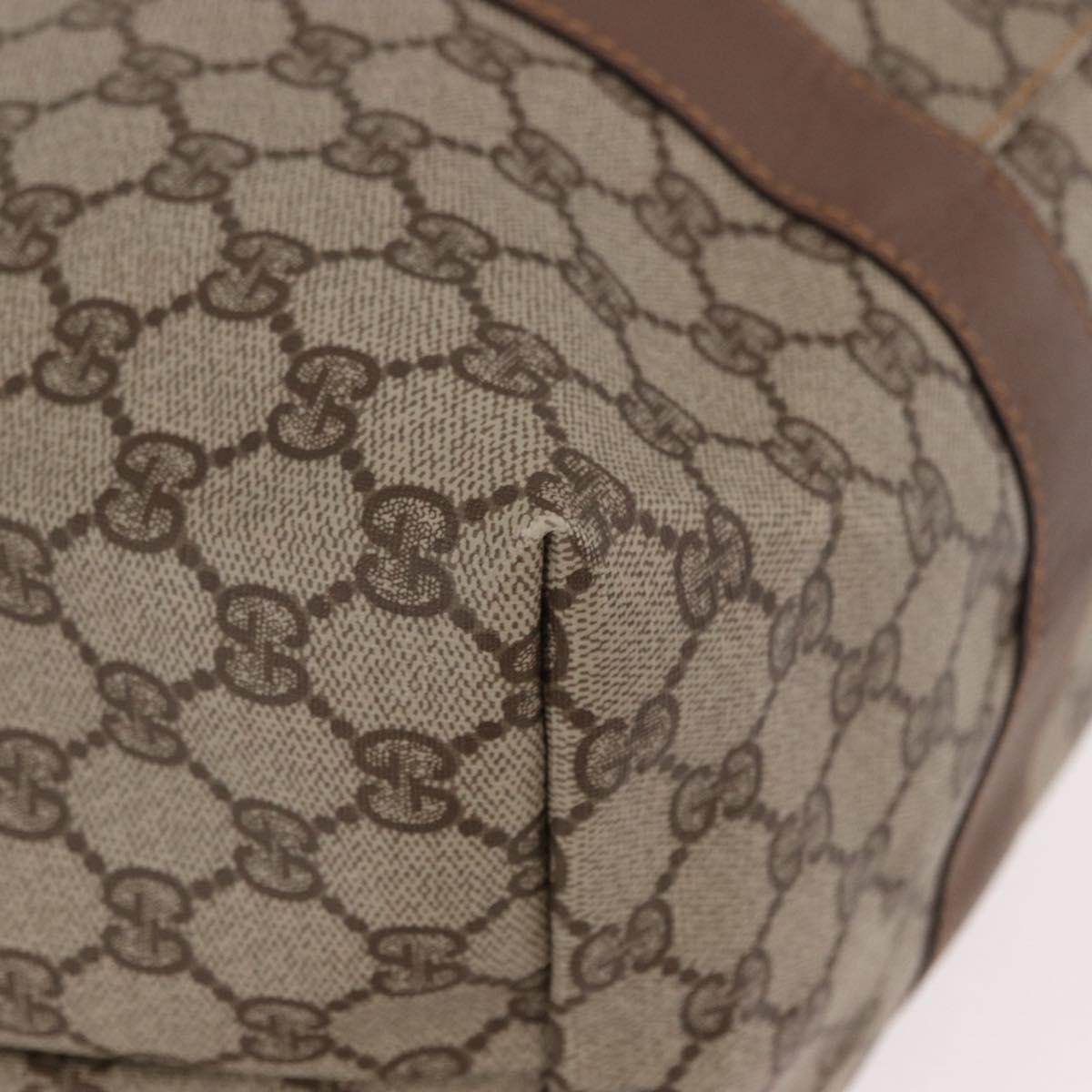 GUCCI GG Supreme Boston Bag PVC Beige Gold 012 1095 6080 Auth 188557