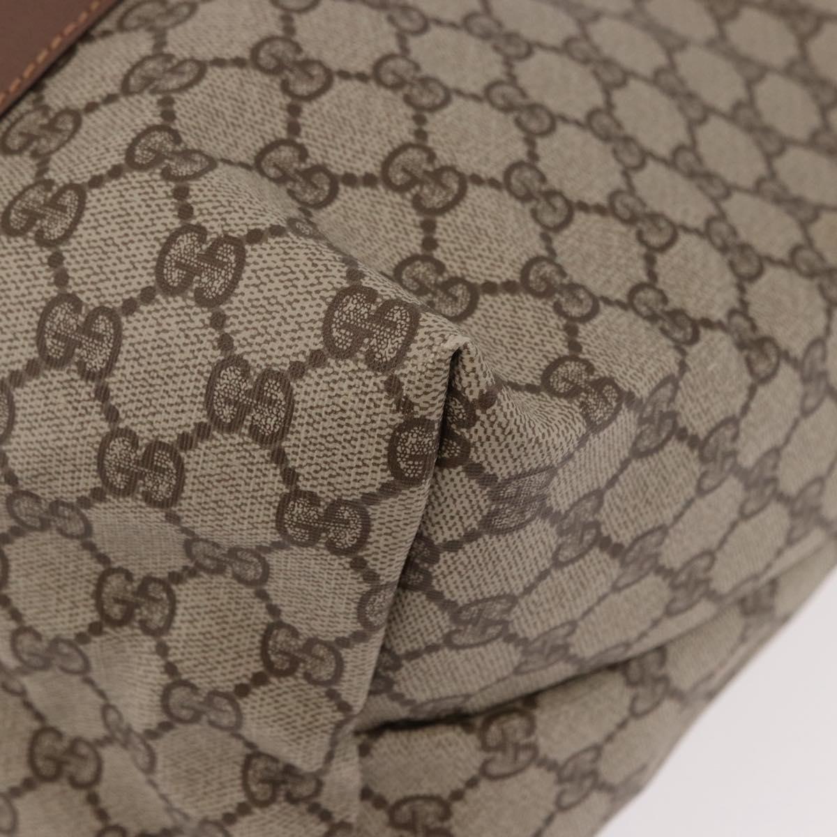 GUCCI GG Supreme Boston Bag PVC Beige Gold 012 1095 6080 Auth 188557