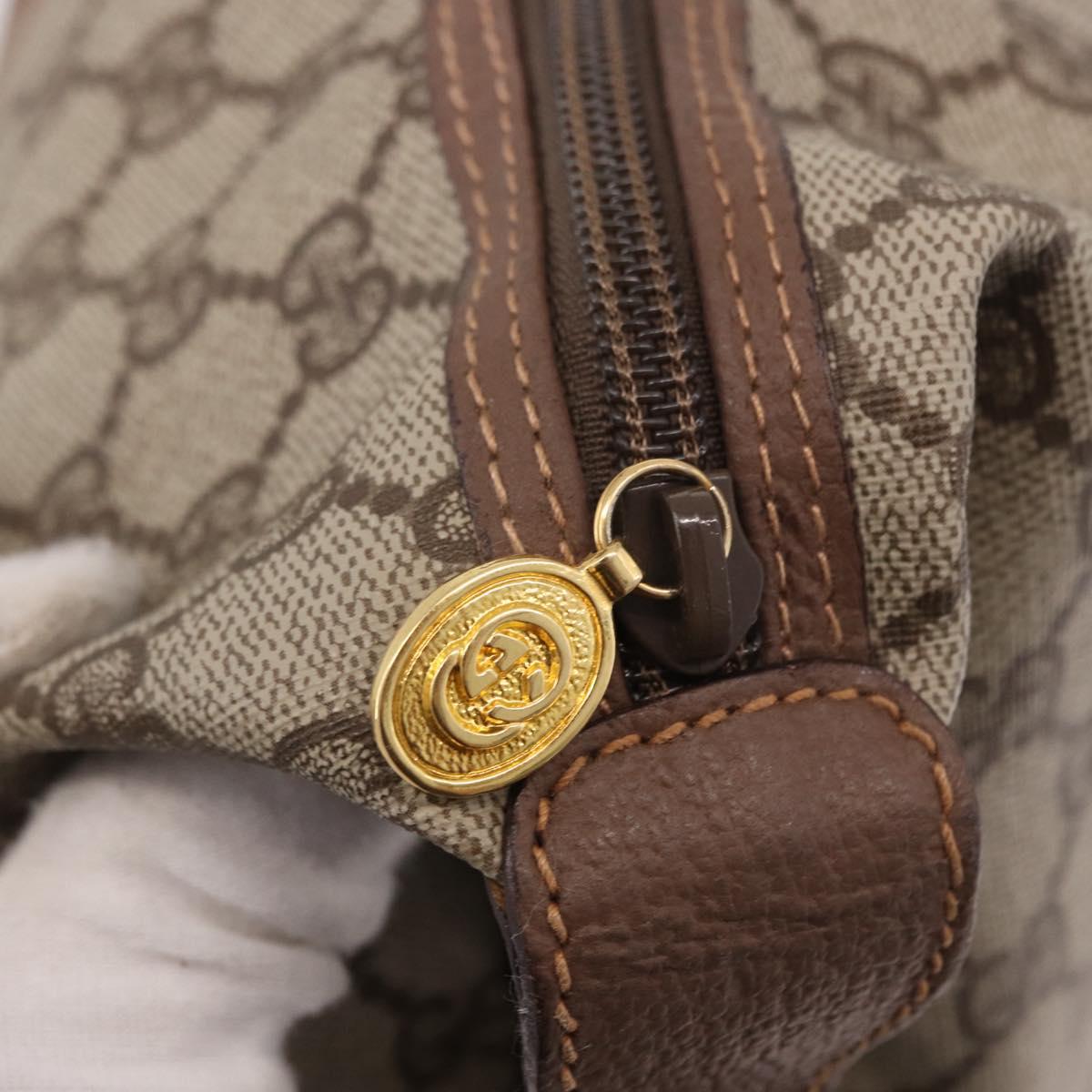 GUCCI GG Supreme Boston Bag PVC Beige Gold 012 1095 6080 Auth 188557