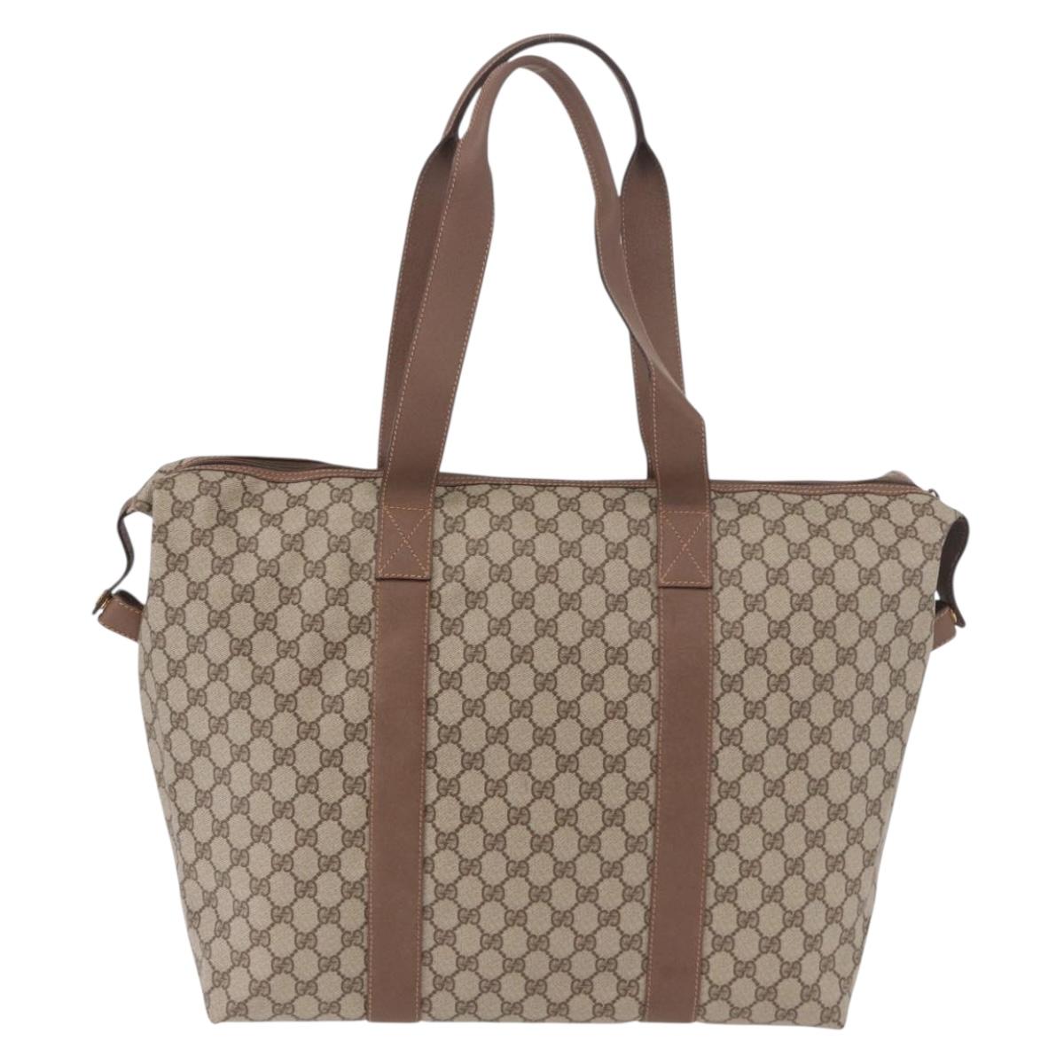 GUCCI GG Supreme Boston Bag PVC Beige Gold 012 1095 6080 Auth 188557