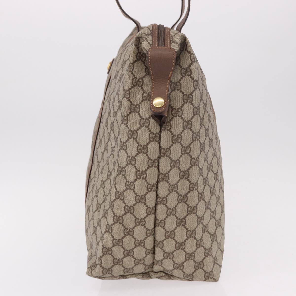 GUCCI GG Supreme Boston Bag PVC Beige Gold 012 1095 6080 Auth 188557