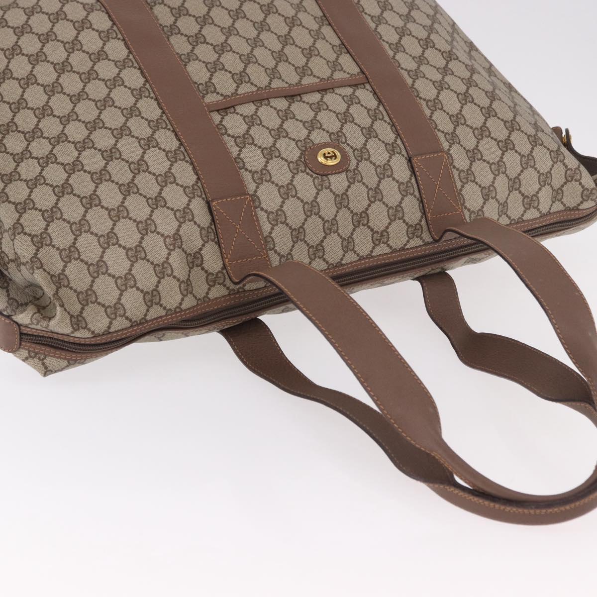 GUCCI GG Supreme Boston Bag PVC Beige Gold 012 1095 6080 Auth 188557