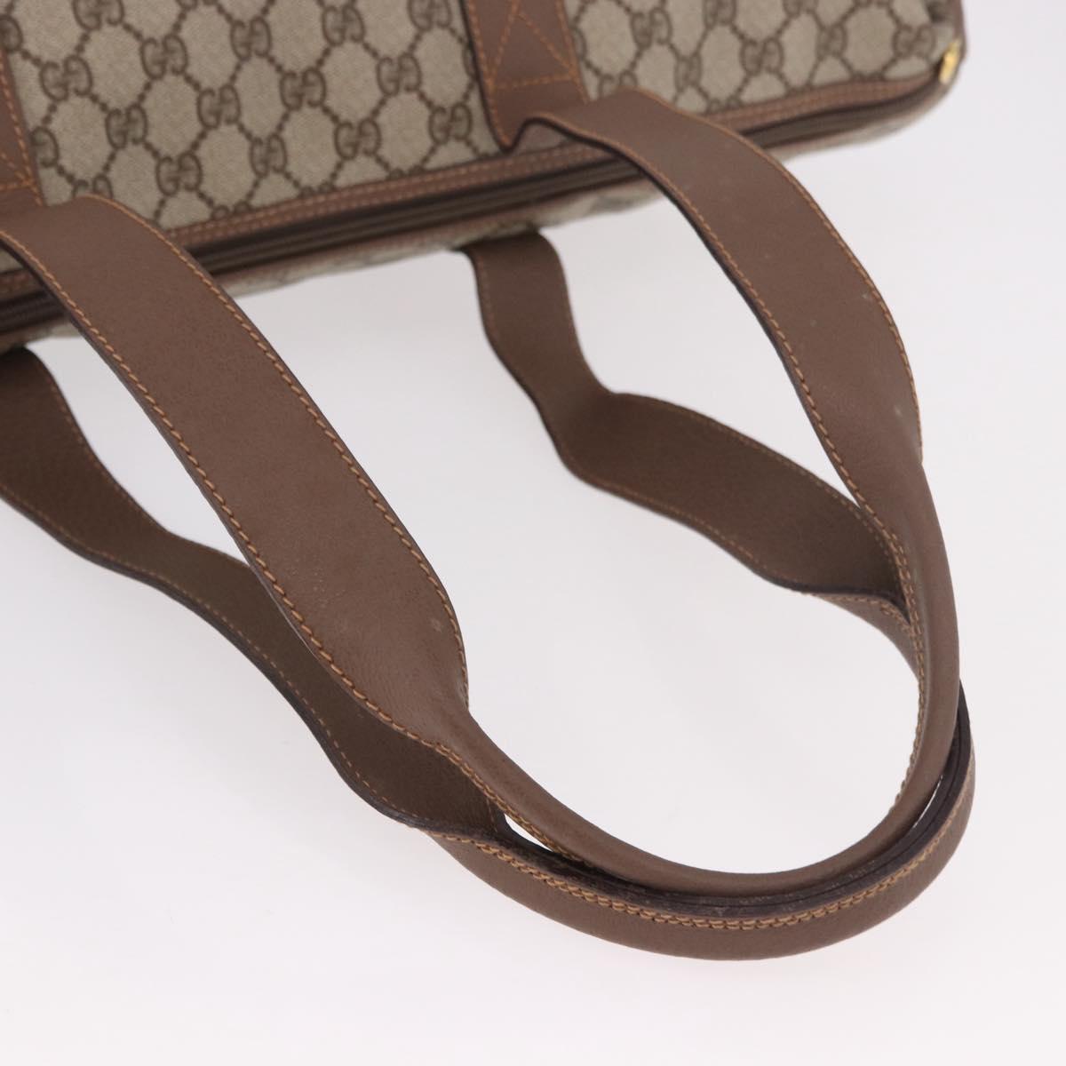 GUCCI GG Supreme Boston Bag PVC Beige Gold 012 1095 6080 Auth 188557