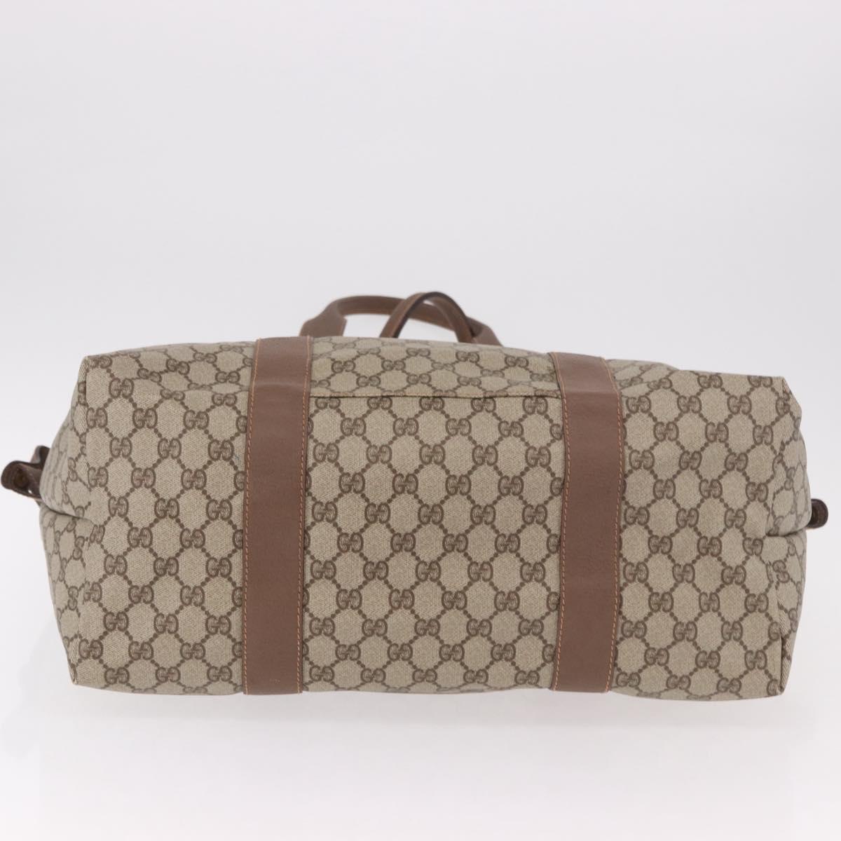 GUCCI GG Supreme Boston Bag PVC Beige Gold 012 1095 6080 Auth 188557