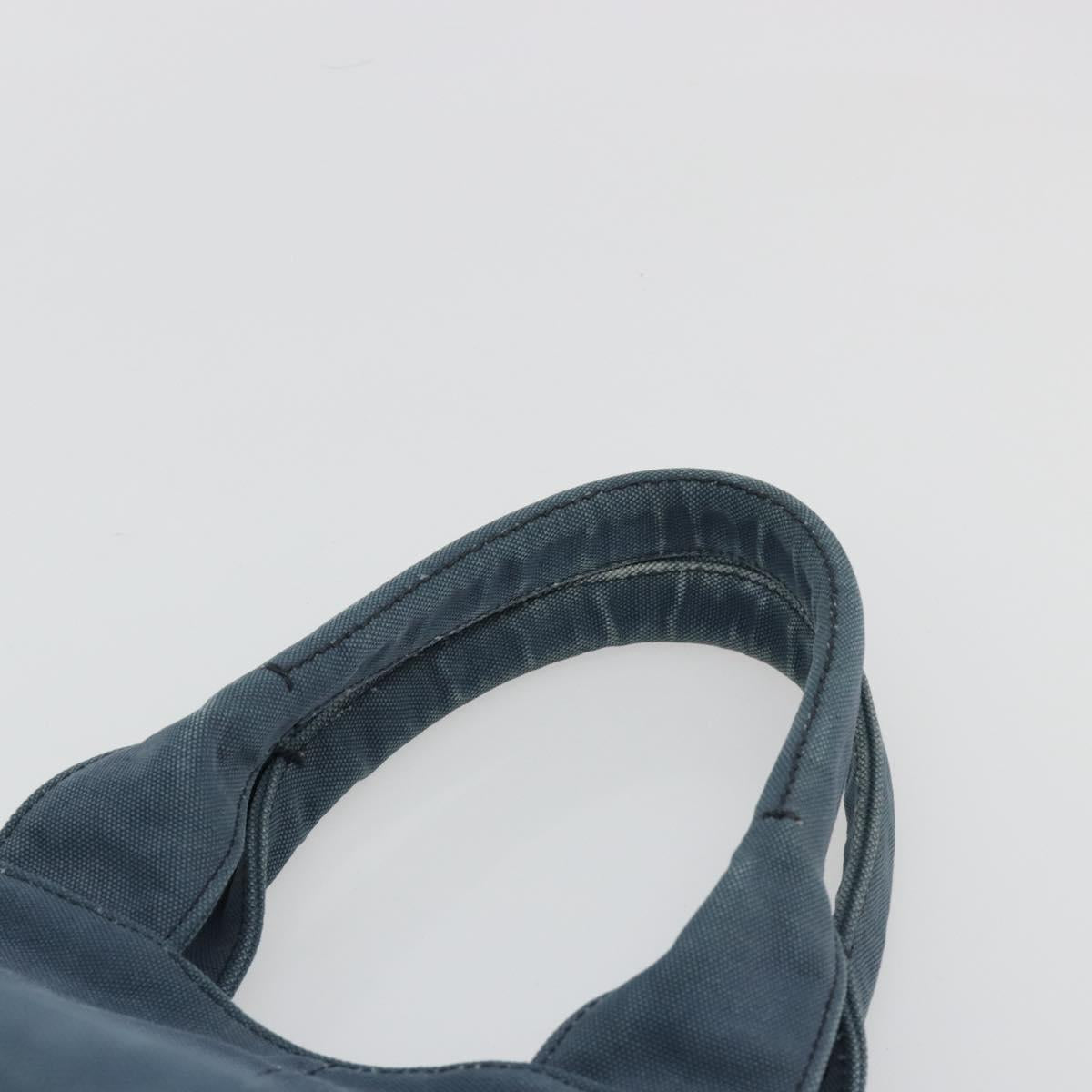 PRADA Canapa MM Hand Bag Canvas Blue Auth 188558