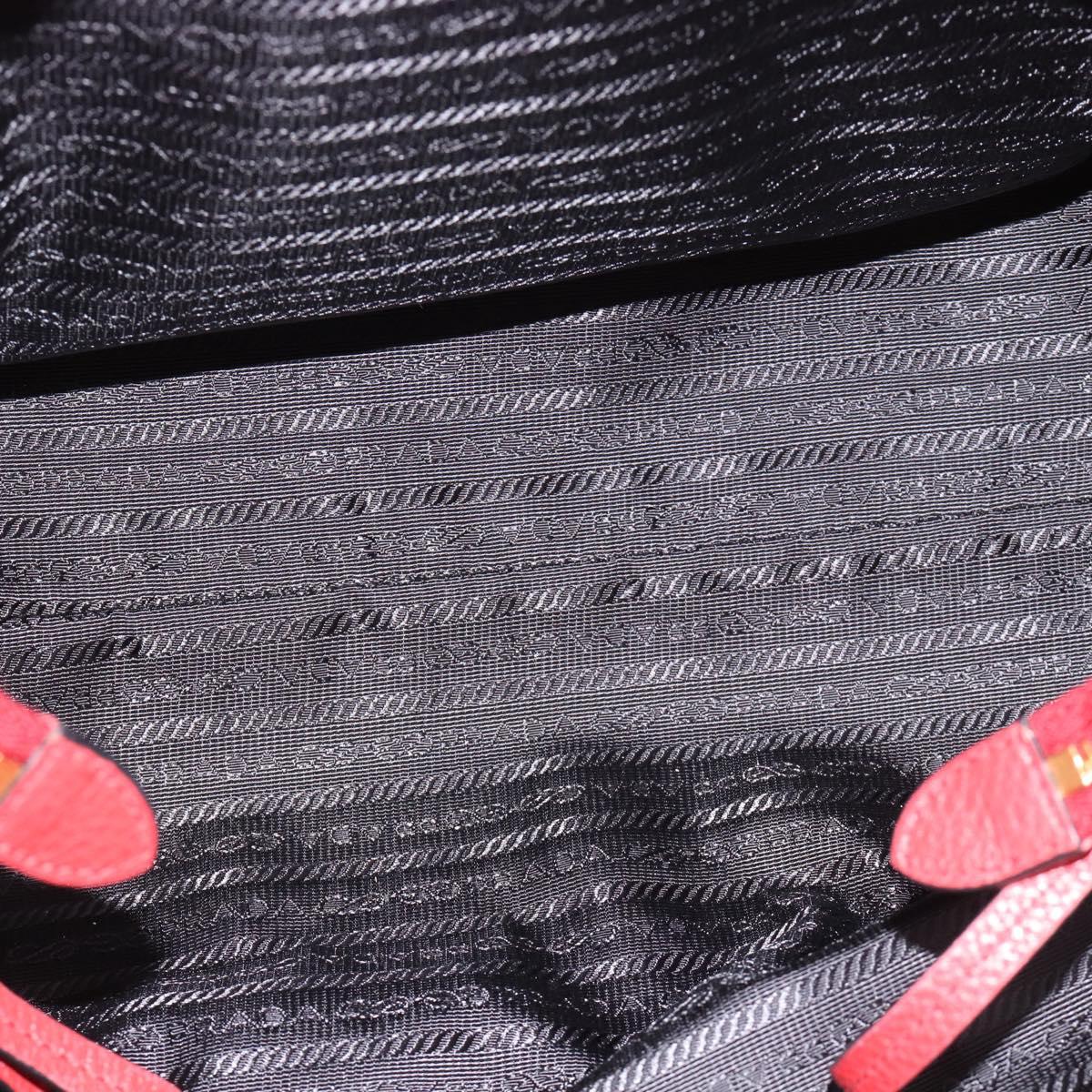 PRADA Tote Bag Leather Red Auth 188562A