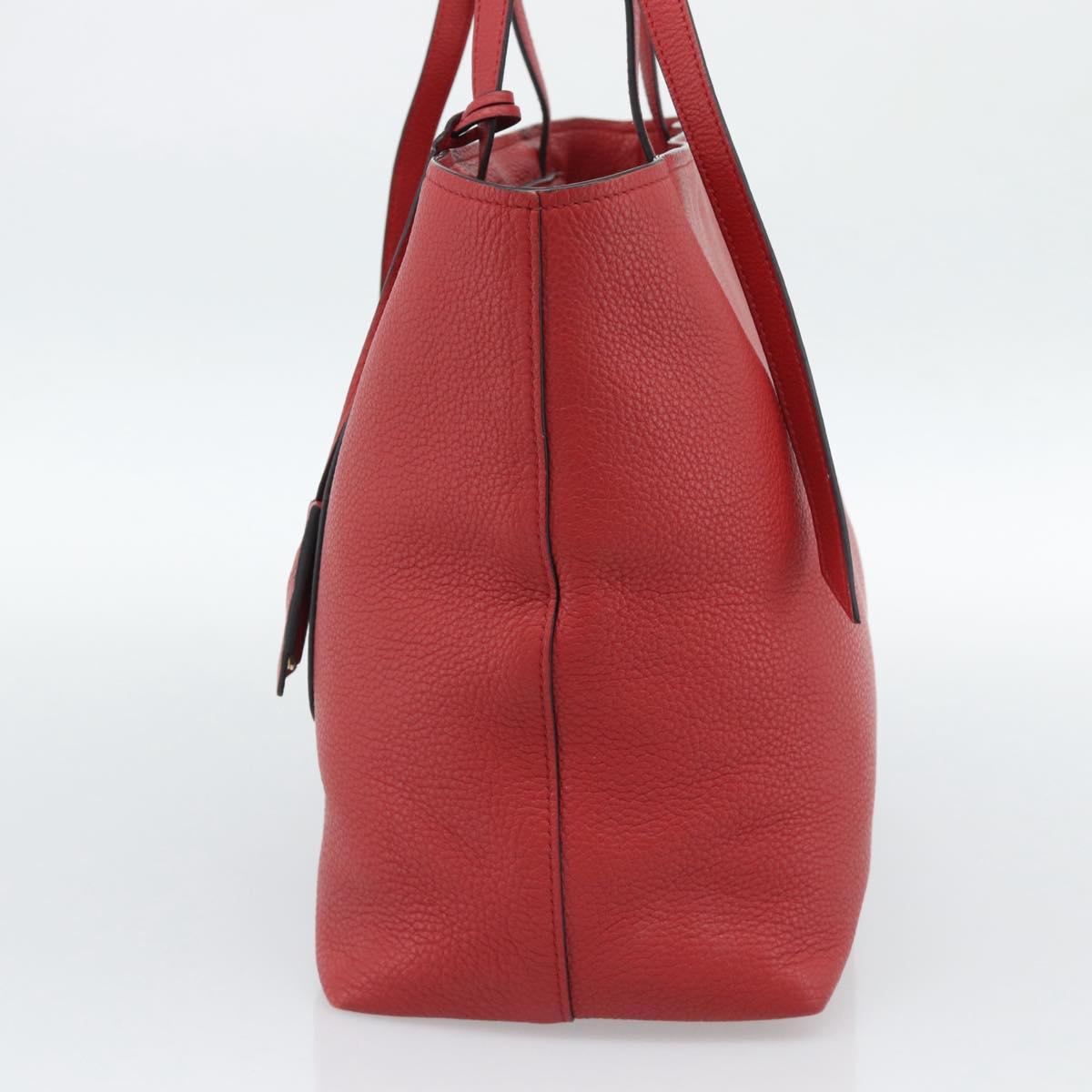 PRADA Tote Bag Leather Red Auth 188562A