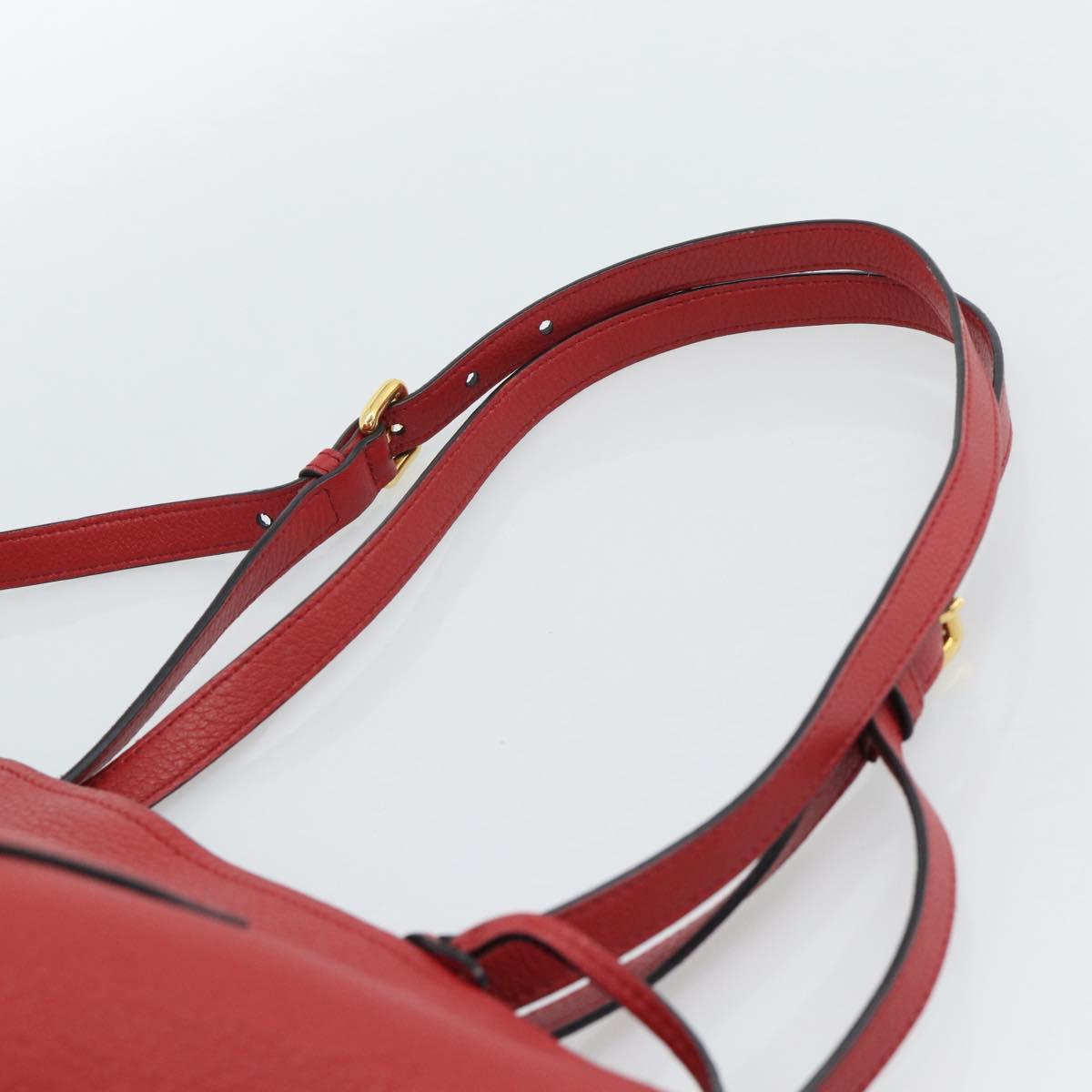 PRADA Tote Bag Leather Red Auth 188562A