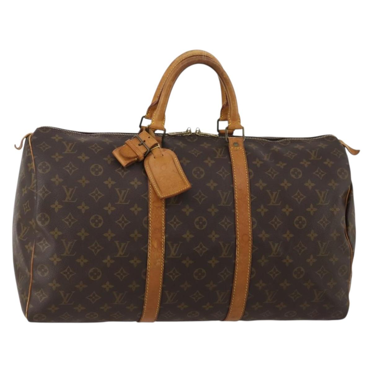 LOUIS VUITTON Monogram Keepall 50 Boston Bag M41426 LV Auth 188566