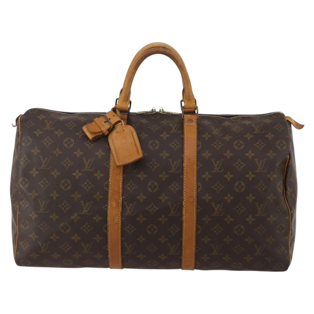LOUIS VUITTON Monogram Keepall 50 Boston Bag M41426 LV Auth 188566