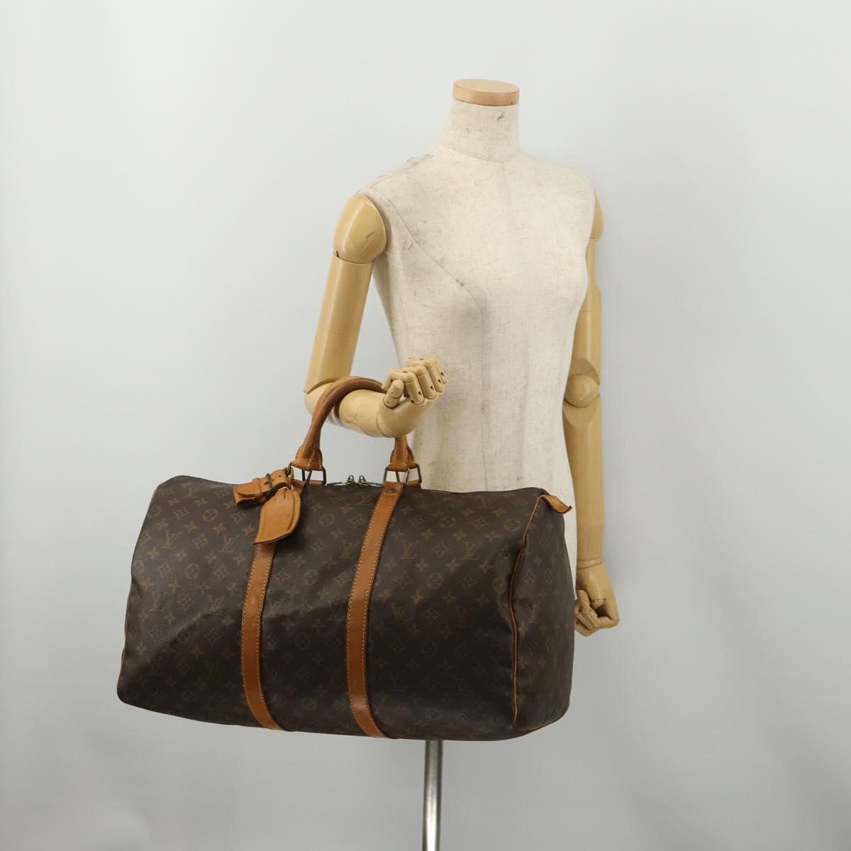 LOUIS VUITTON Monogram Keepall 50 Boston Bag M41426 LV Auth 188566