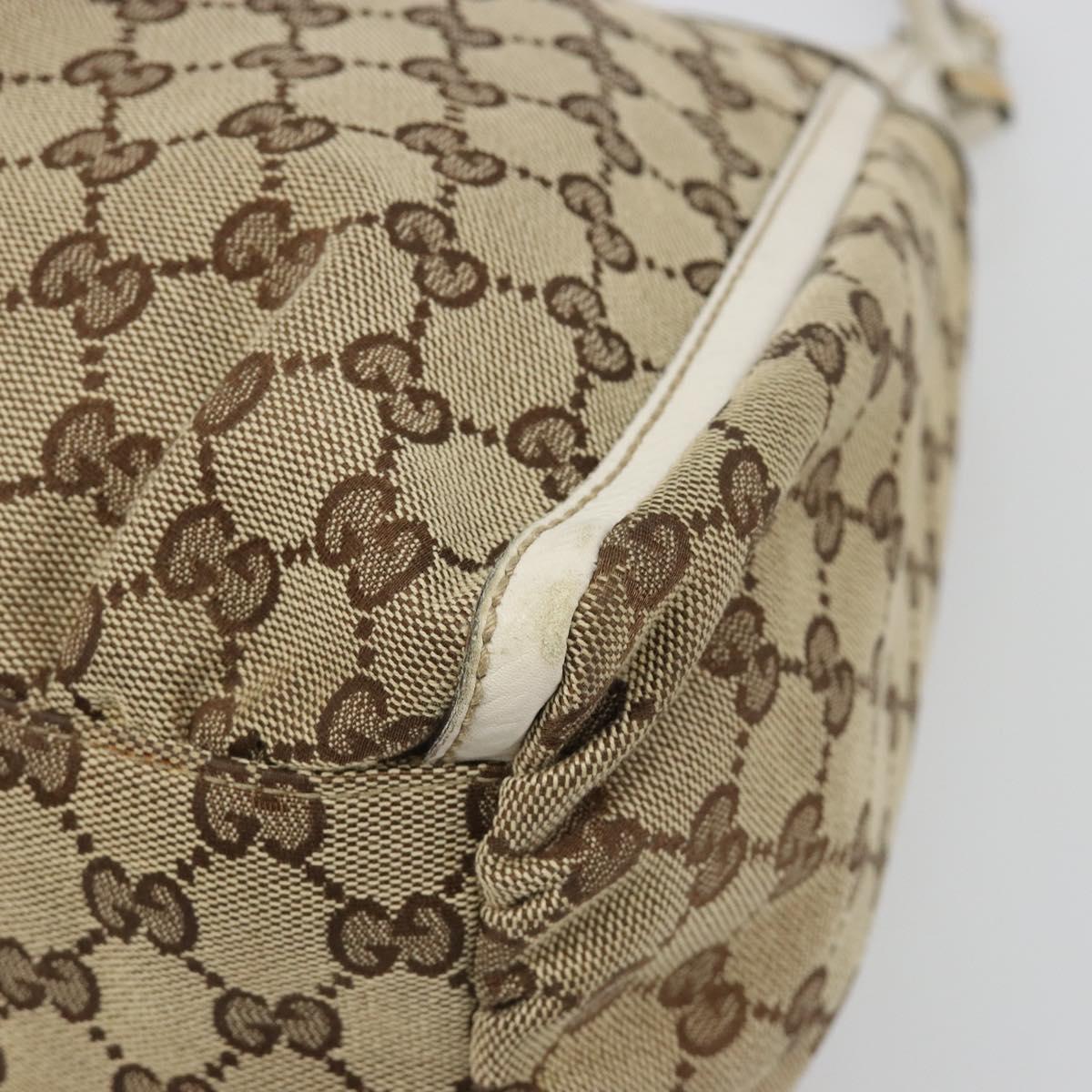 GUCCI GG Canvas Abbey Hand Bag Beige Gold Auth 188567A