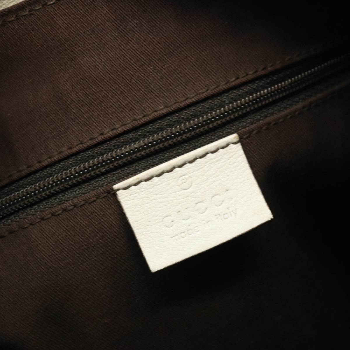 GUCCI GG Canvas Abbey Hand Bag Beige Gold Auth 188567A