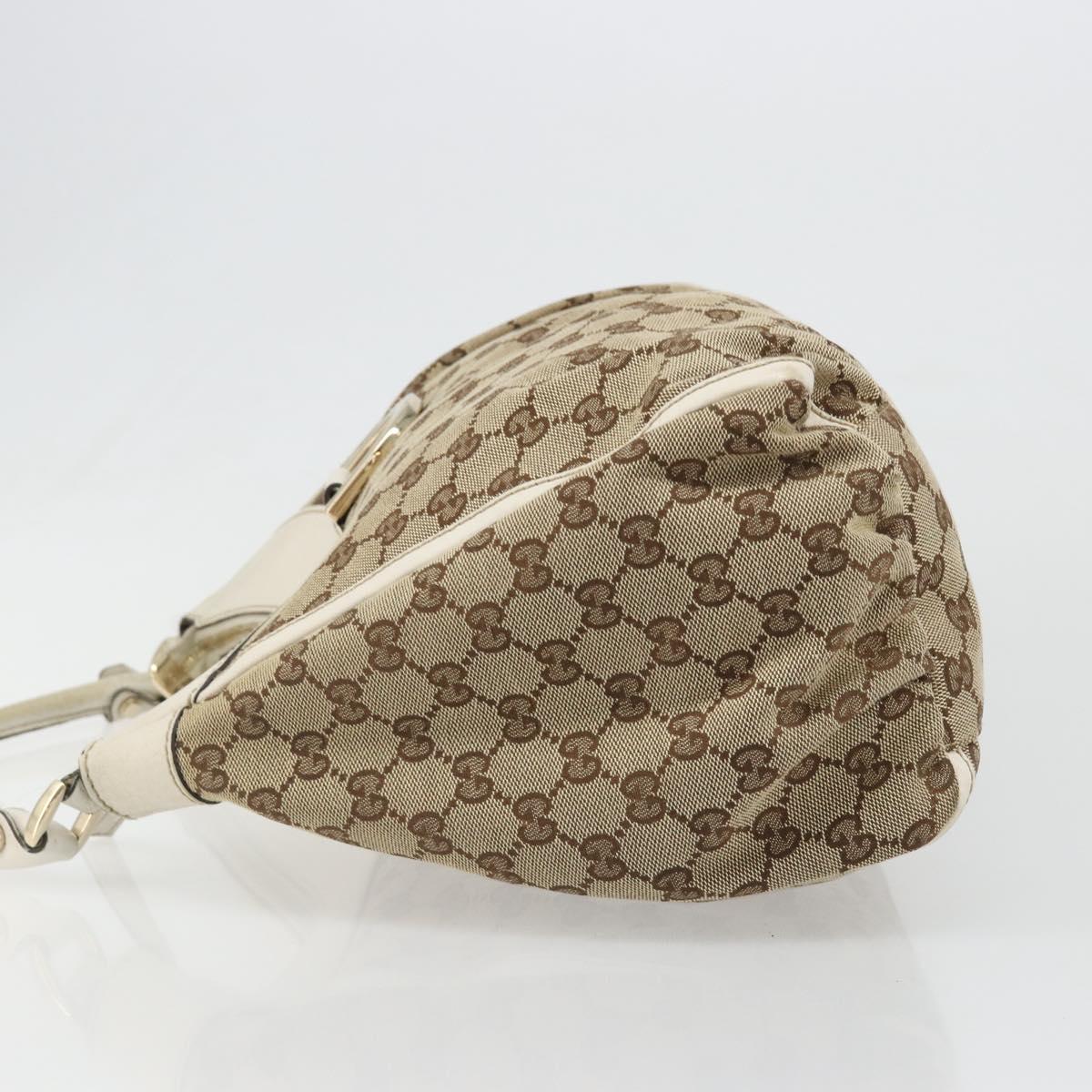 GUCCI GG Canvas Abbey Hand Bag Beige Gold Auth 188567A
