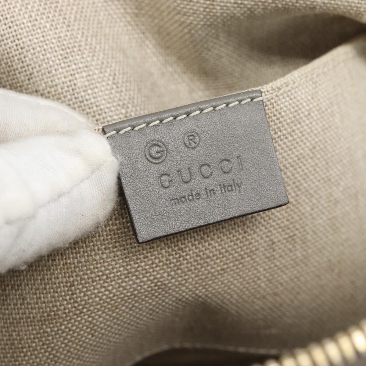 GUCCI Micro GG Canvas Guccissima Hand Bag Leather Gray Gold 449654 Auth 188568A