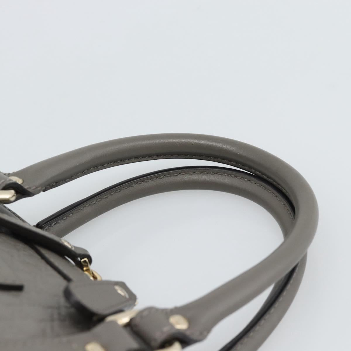 GUCCI Micro GG Canvas Guccissima Hand Bag Leather Gray Gold 449654 Auth 188568A