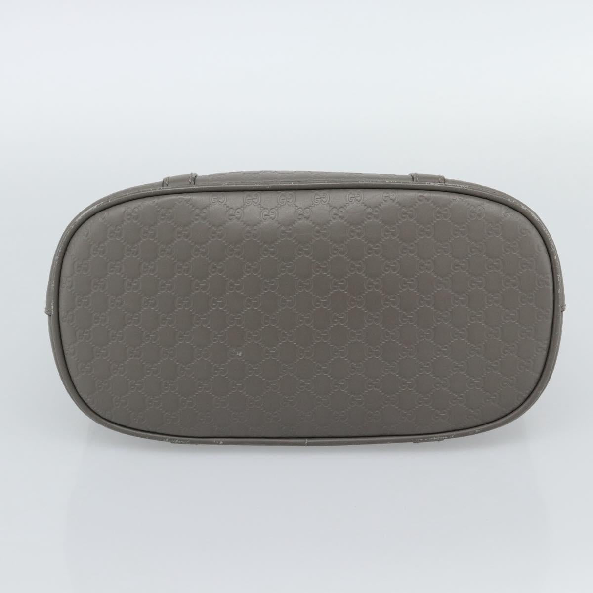 GUCCI Micro GG Canvas Guccissima Hand Bag Leather Gray Gold 449654 Auth 188568A